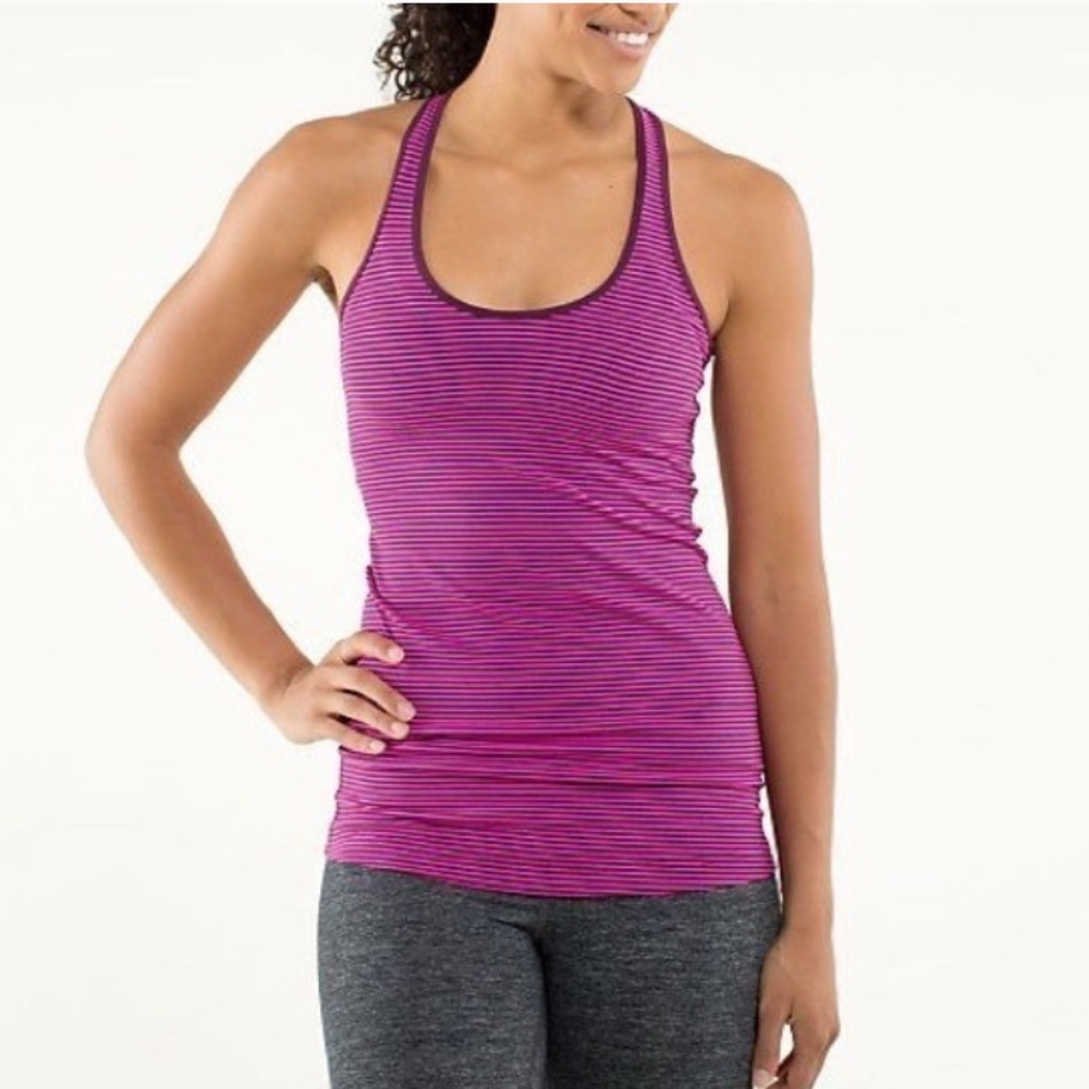 Lululemon pink stripe Racerback tank